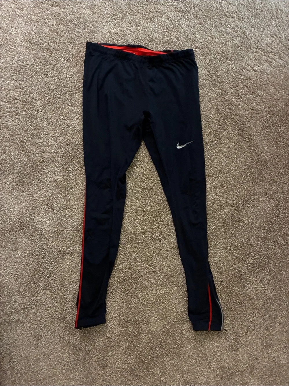 Nike Navy Blue Leggings with Red Accents